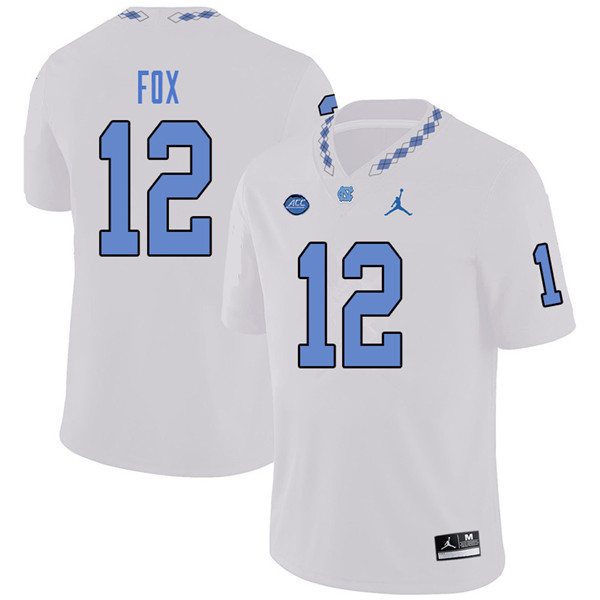 Jordan Brand Men #12 Tomon Fox North Carolina Tar Heels College Football Jerseys Sale-White